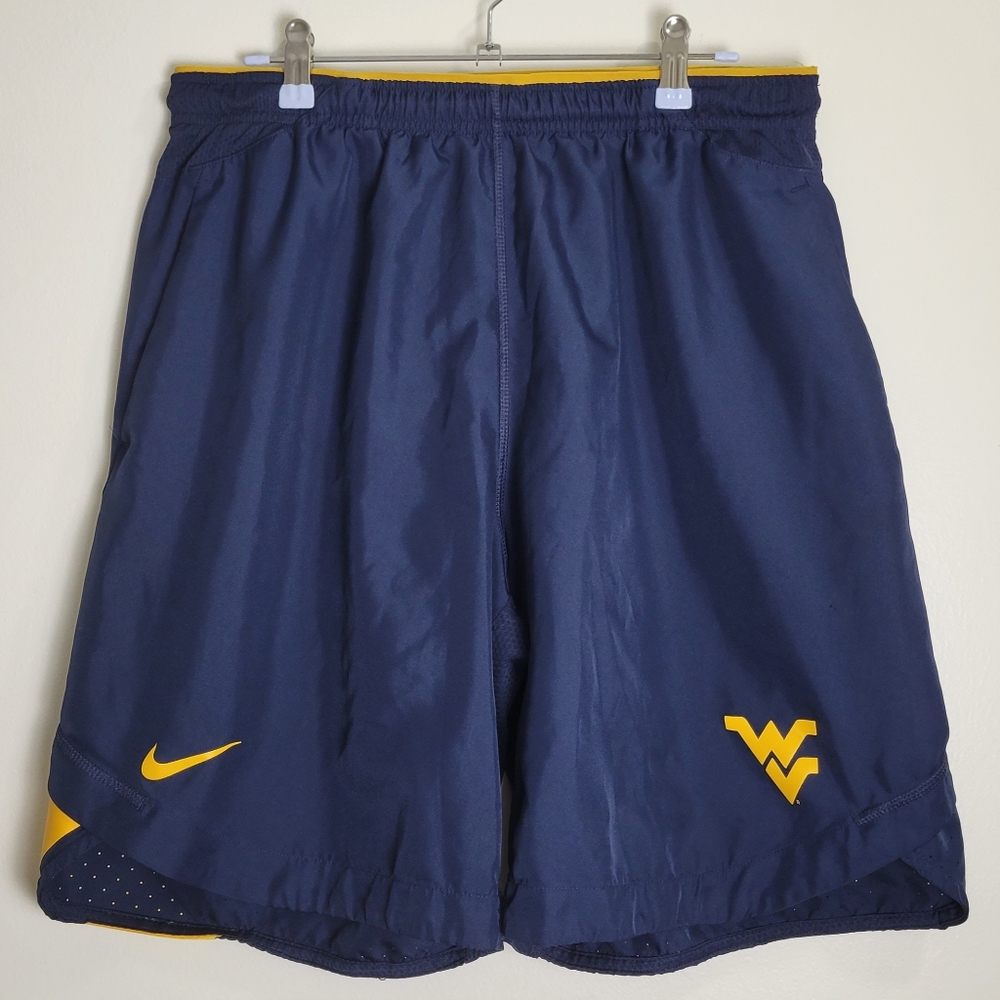 NIKE Dri-Fit Men's West Virginia Mountaineers Navy Gym Shorts M
